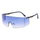 FORLUZ Fashion Rimless Sunglasses Women Men Big Flat Top Glasses Oversized Mirror Goggle Uv400(C7 Gold-Light Blue)