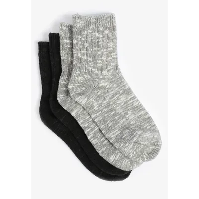 Maurices Women's 2 Pack Spacedye Shorts Crew Socks White Size One Size