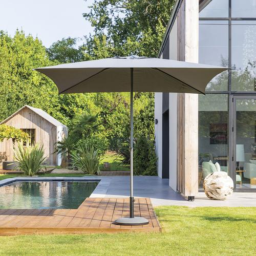 Parasol droit carré SOYA Ardoise 2,5 x m - Acier, Polyester Hespéride