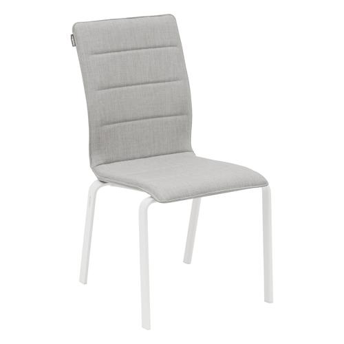 Chaise de jardin empilable DIESE Perle Blanc Aluminium traité époxy, Texaline Hespéride