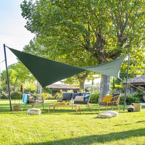 Voile d'ombrage rectangulaire SHAE Vert olive 4 x 3 m - Polyester Hespéride