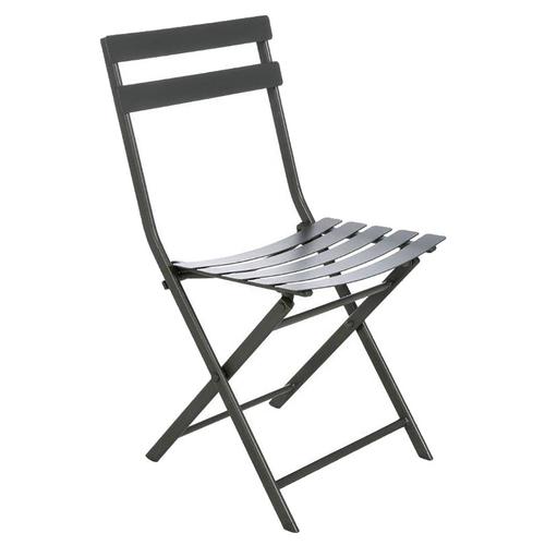 Chaise de jardin pliante GREENSBORO Graphite Acier traité époxy, Traitement antirouille renforcé Hespéride