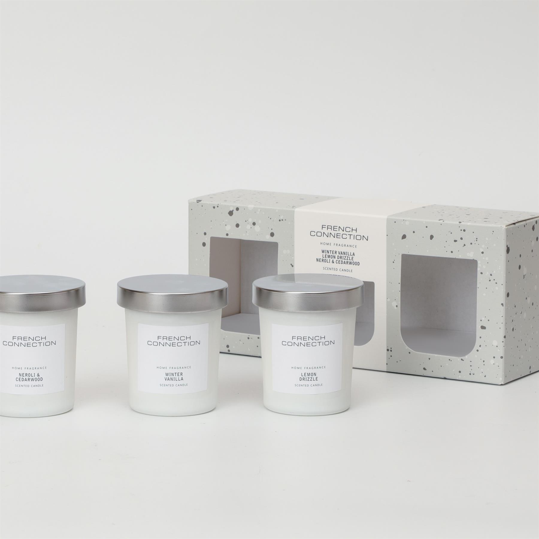 French Connection White Collection Trio of Candles Giftset 3 x 52g - One Size | French Connection Sale | Discount Designer Brands