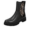 Chelseaboots REMONTE "Elisabeth Hurley-Collection", Damen, Gr. 44, schwarz (schwarz, leo), Leder, Elastischer Einsatz, animal-print, modisch, Schuhe, Boots, Stiefelette, Profilsohle und Innenreißverschluss