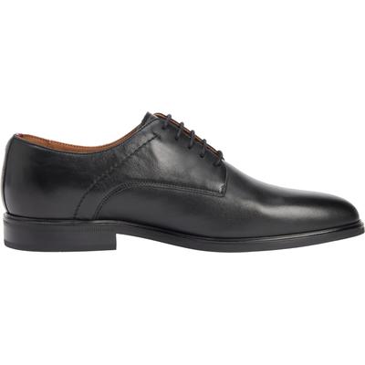 Schnürschuh TOMMY HILFIGER "HILFIGER THUNIT LTH SHOE", Herren, Gr. 42, schwarz, Leder, unifarben, klassisch, Schuhe, Blockabsatz, Businessschuh, Abendschuh in edlem Used Look Image
