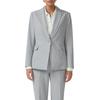 Jackenblazer S.OLIVER BLACK LABEL, Damen, Gr. 48, grau, Web, Obermaterial: 49% Polyester, 48% Viskose, 3% Elasthan. Futter: 100% Polyester, unifarben, casual, tailliert taillenbedeckt, Langarm Manschette, Blazer, mit Logo Detail