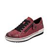 Plateausneaker REMONTE, Damen, Gr. 41, rot (dunkelrot), Leder, used, sportlich, Schuhe, Freizeitschuh, Halbschuh, Schnürschuh mit Außenreißverschluss