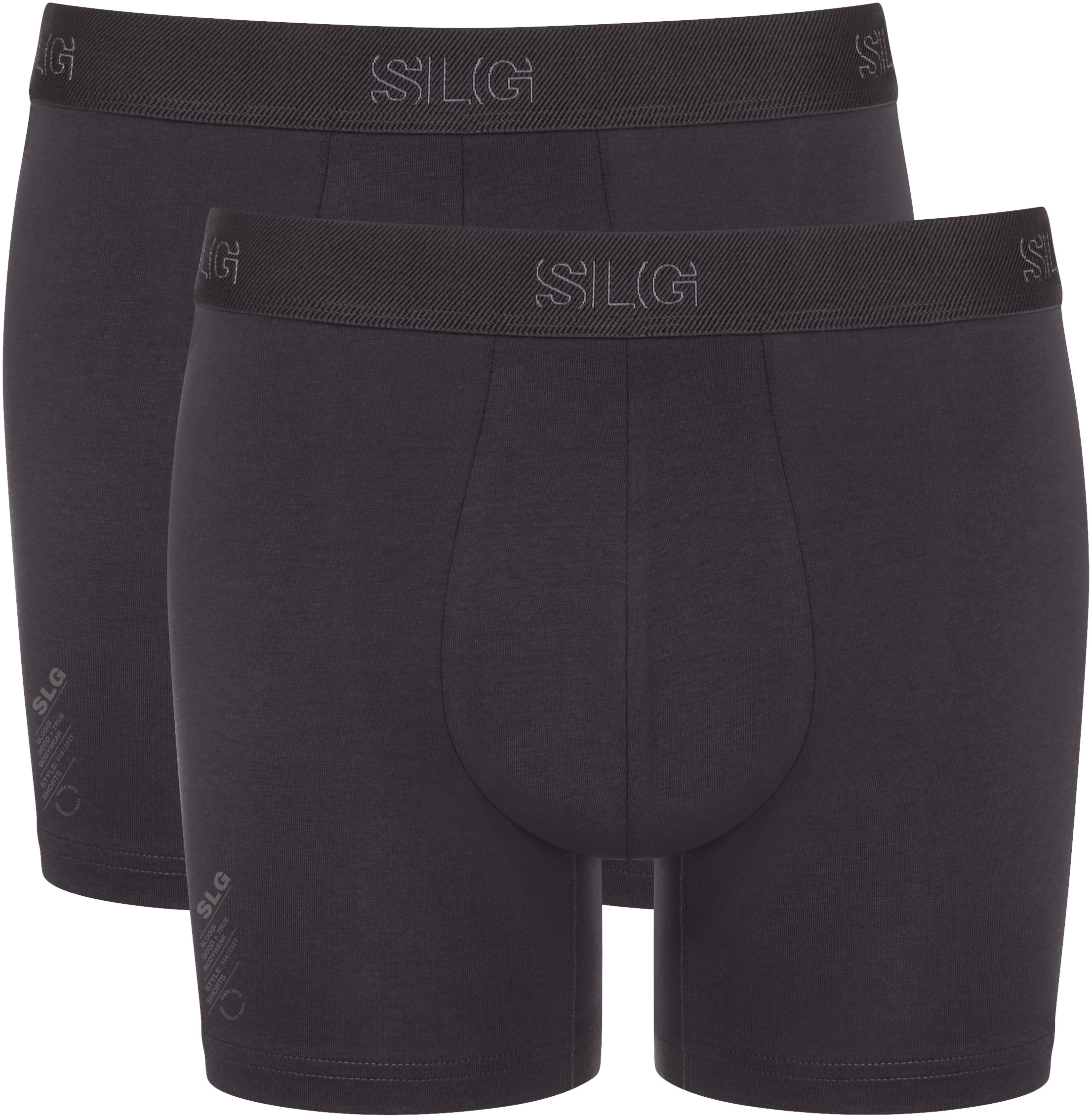 Boxer SLOGGI "SLG Base", Herren, Gr. XXL, grau (charcoal), Single Jersey, Obermaterial: 95% Baumwolle, 5% Elasthan, Unterhosen, weiches und edles Material Image