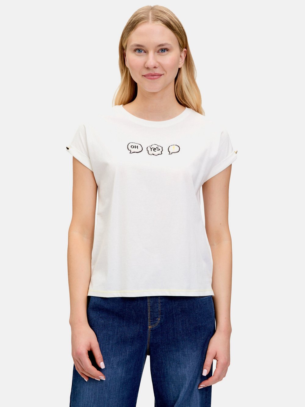 Cartoon Baumwollshirt Damen weiß, 46 Image