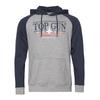 Kapuzenpullover TOP GUN "TG24037", Herren, Gr. 50 (M), grau, melange, navy, Obermaterial: 73% Baumwolle, 22% Polyester, 5% Viskose, Pullover
