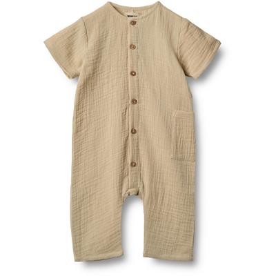Strampler WHEAT "Wheat Strampler Romper Alex", Baby, Gr. 86/18m, Normalgrößen, beige (soft sand), 100% Bio-Baumwolle, Overalls Image