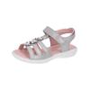 Riemchensandalette RICOSTA "Ricosta Sandalen Leder/Textil", Kinder, Gr. 27, grau (graphit), Leder, Textil, casual, Schuhe