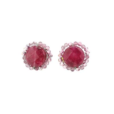 Paar Ohrclips "Sparkle Square", Damen, Gr. Glas, rosa, COLLEZIONE ALESSANDRO, Ohrringe Image
