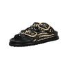 Pantolette INUOVO "INUOVO Pantoletten Leder", Damen, Gr. 38, schwarz, Leder, casual, Schuhe