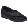 Hausschuh JOSEF SEIBEL "Nice 104", Damen, Gr. 38, schwarz, Textil, geblümt, Basic, Schuhe, Klettschuh, Pantoffel mit praktischem Klettverschluss