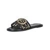 Pantolette INUOVO "INUOVO Pantoletten Leder", Damen, Gr. 39, schwarz, Leder, casual, Schuhe