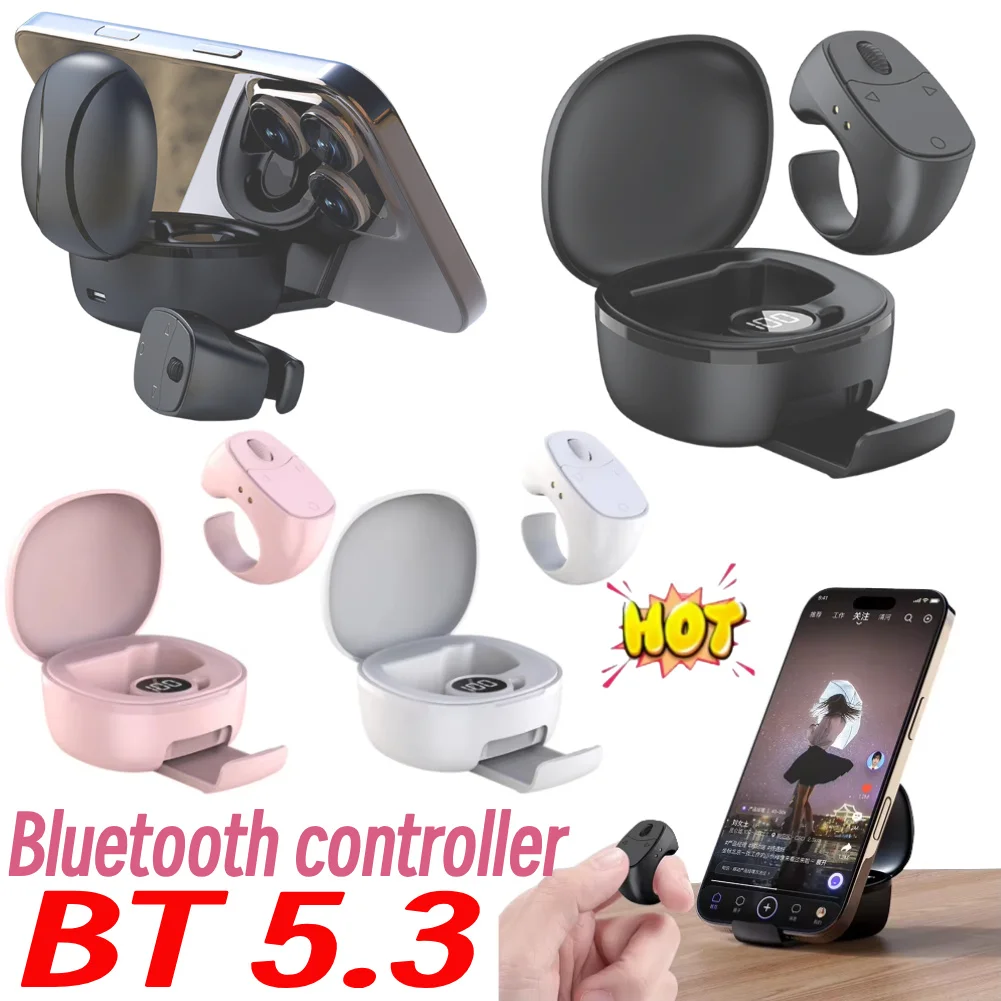 Fingertip Fernbedienung Bluetooth-Kompatibel 5,3 Scrolling Ring Multifunktions Fernbedienung Auslöser/Klicker für Smartphones Image