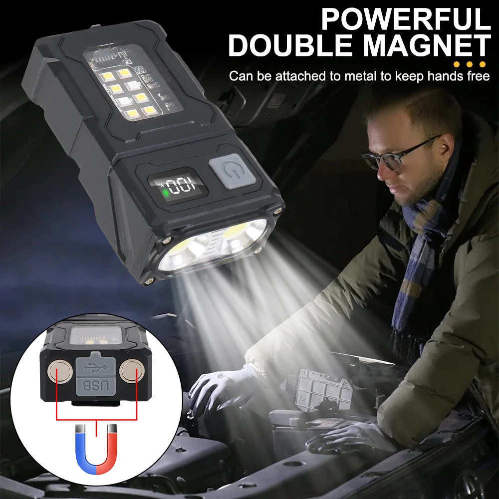 Auto-Notfall-Rettungsset, Taschenlampe, Strahler, tragbare LED-Leuchten, hochhell, wiederaufladbar, Wandern, Wald, Camping, Beleuchtung Image