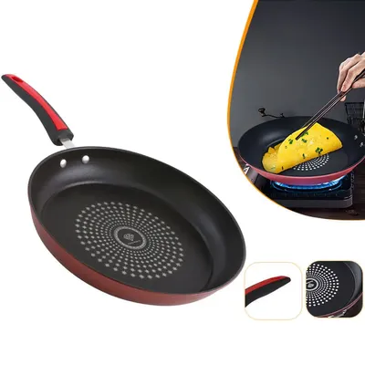 Nonstick Kitchen Cooking Pot Frying Saute Pan Skillet Pancake Pan with Wooden Spatula Induction Cooker Gas Stove Kitchen Utensil