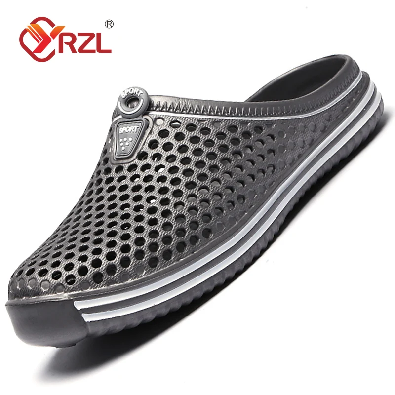 YRZL Schuhe Männer Strand Hausschuhe Unisex Aushöhlen Casual Frauen Strand Sandale Flip-Flops Schuhe Rutschfeste Größe 36-45 Herren Hausschuhe