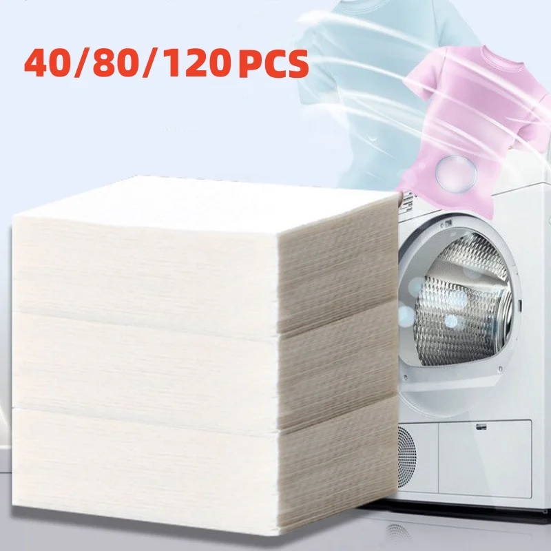 Wäsche Farbe absorbierendes Papier Anti-Färben Wäsche Tabletten für Waschmaschine saubere Kleidung Farbfänger Blätter 40/80/120 Stück Image