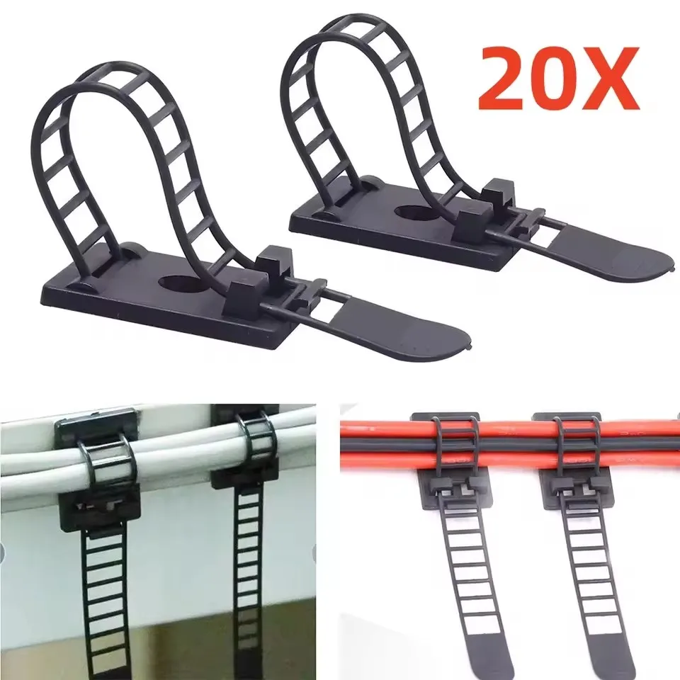 Einstellbare Kabel Organizer Draht Wickler Clip Kopfhörer Halter Selbstklebende Maus Tastatur Kabel Management USB Ladegerät Schutz Image