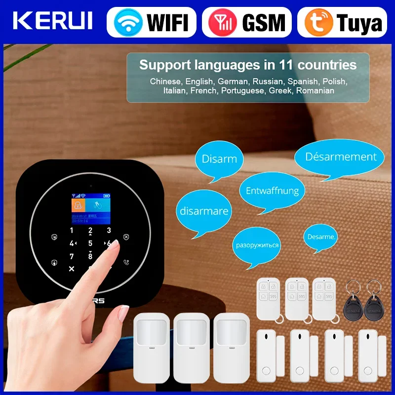KERUI Wireless Home Security Alarm System Alexa WiFi GSM Haus Alarm Kit mit Bewegungsmelder Tuya Smart/Smart Life G12 Image