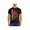 Herren Vintage Japanese Gaming 2077 Cyber Samurai Punk Art Grafik T-Shirt – Schwarzes Baumwoll-T-Shirt mit Rundhalsausschnitt und Rot-Weiß-Digital-P