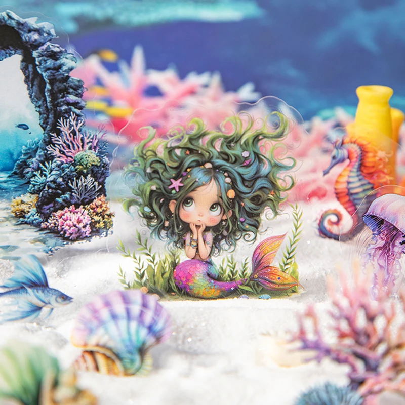 160 Stück ruhige Meer Flut Sound Serie Szenografie PET Aufkleber Pack Handbuch Material Collage DIY Grußkarte Fotorahmen Album Image