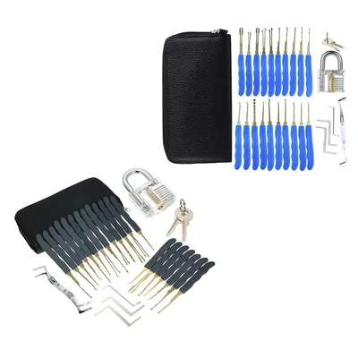 24-teiliges Schlosserwerkzeug-Set mit Trainings-Lock-Pick-Set, passend für tragbare Koffer für Anfänger, Schlosser, Türen, Autos, Montage, Reparaturdichtungen