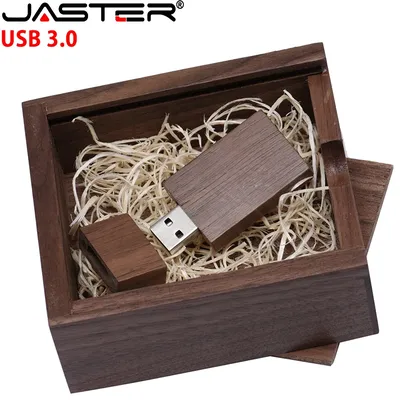 JASTER Holz High Speed   USB 3.0 Flash-Laufwerk Maple Leaf Album Box Pen Drive Fotografie Hochzeitsgeschenk Memory Stick 105*105*40MM Image
