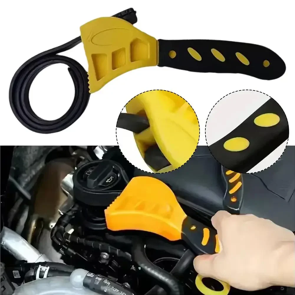 1Pc 6 zoll Multifunktionale Gürtel Schlüssel Öl Filter Puller Strap Spanner Kette Schlüssel Strap Opener Einstellbare Demontage Werkzeug Image