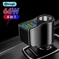 Elough 66W Car Charger Fast Charging Digital Display USB Type C Charger Adapter For iPhone Samsung Xiaomi Car Phone chargeur