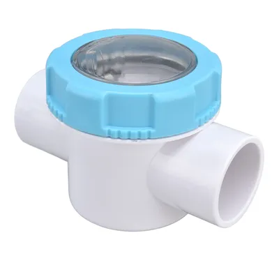 Check Valve 50mm 2 Ways G1 1/2 Water Hose Backflow Preventer with Transparent Mirror Pipe for Swimming Pool Filter