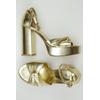 Zara Damen Sandale, Gr. 36, gold, kein Etikett
