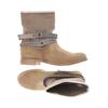 Café Noir Damen Stiefel, Gr. 41, beige, Baumwolle, Leder