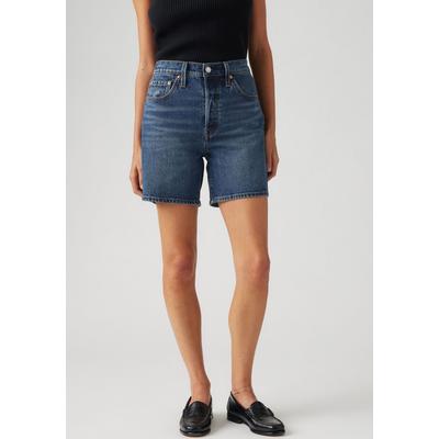 Shorts LEVI'S "501MID THIGH SH", Damen, Gr. 32, N-Gr, broken midnight, Denim/Jeans, Obermaterial: 99% Baumwolle, 1% Elasthan, washed, casual, normal ca. Mitte Oberschenkel, Hosen, Sommerhose Denim/Jeans in Baumwollqualität Image