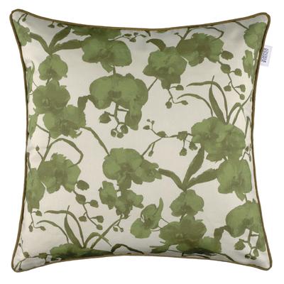 Kissenhülle "Orchid", grün (dunkelgrün), B:45cm H:0,5cm L:45cm, Polyester, Baumwolle, SCHÖNER WOHNEN-KOLLEKTION, Kissenbezüge Image