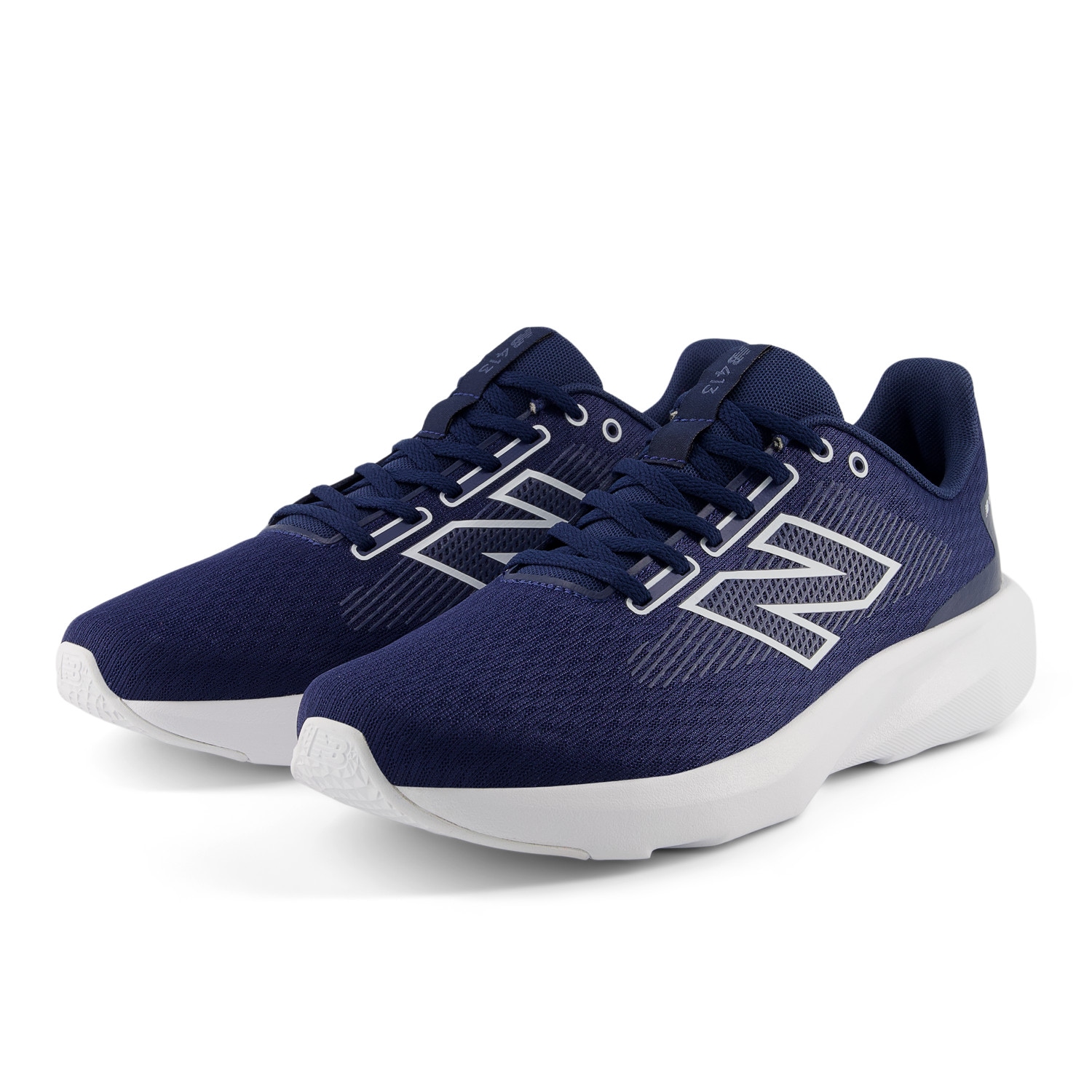 Laufschuh NEW BALANCE "413V3", Herren, Gr. 44,5, weiß (nb navy, weiß, vintage indigo), Textil, Schuhe Laufschuh