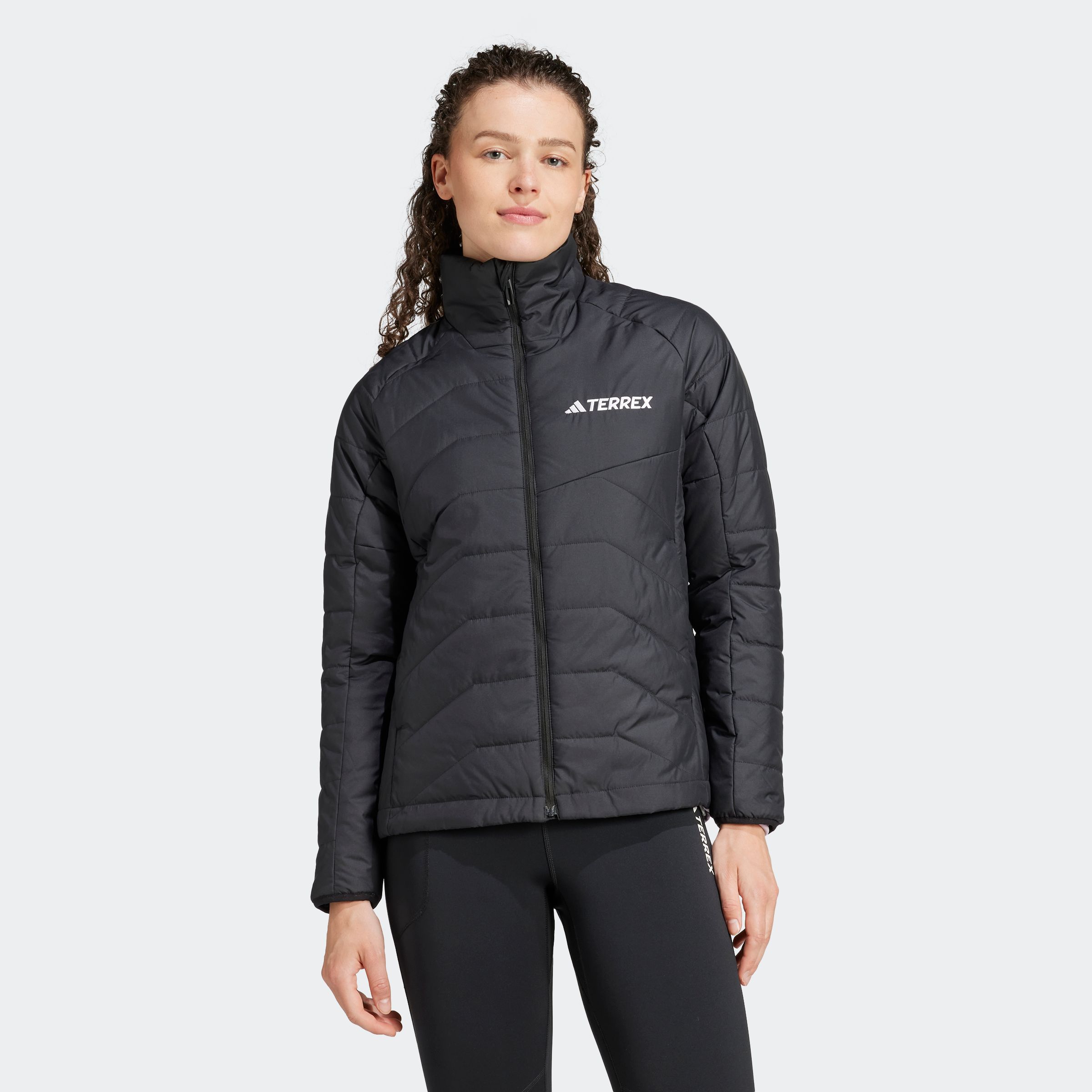Steppjacke ADIDAS TERREX "W MT INS JKT", Damen, Gr. S, schwarz, Obermaterial: 100% Polyester, Jacken Steppjacke