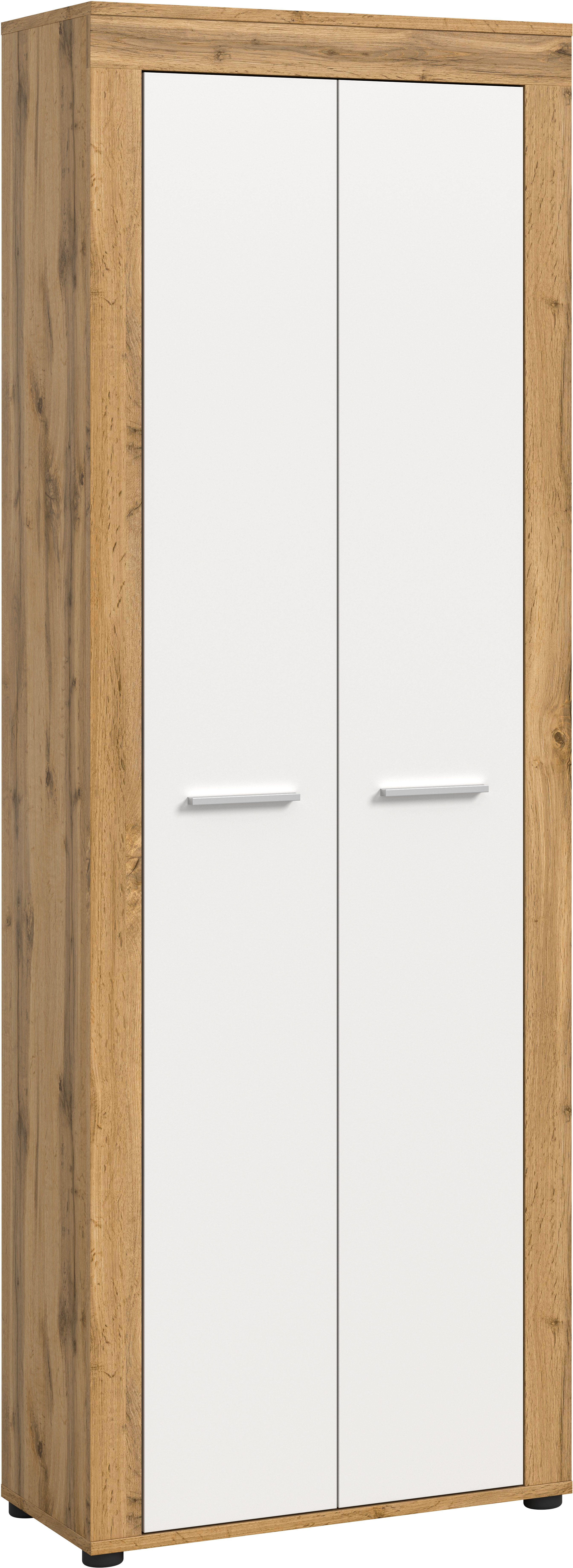 Schuhschrank HOME AFFAIRE "Aosta", braun (wotan eiche nachbildung), B:64cm H:191cm T:35cm, Spanplatte, Schränke, Schuhschrank, Schuhschrank, Höhe 191 cm, 11 Fächer, Garderobenschrank, Flur, Diele