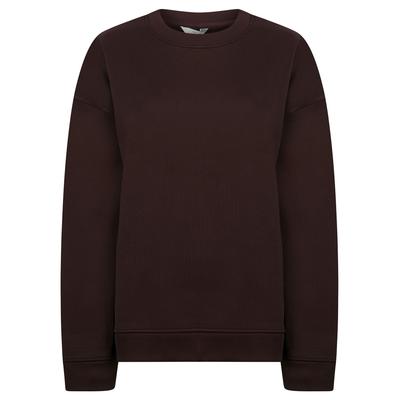 Hoodies / Sweatshirts Jax Women's Plain Brushback Fleece Crew Neck Sweatshirt in Wine / 12 - Tokyo Laundry