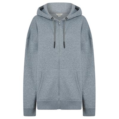 Hoodies / Sweatshirts Buster Women's Plain Zip Through Brushback Fleece Hoodie in Light Grey Marl / 8 - Tokyo Laundry