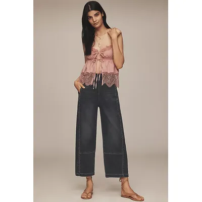 The Izzie Knit Pull-On Barrel Jeans by Pilcro