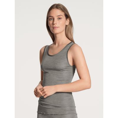Unterhemd CALIDA, Damen, Gr. S (40/42), N-Gr, grau (platin melé_), Obermaterial: 70% Schurwolle, 30% Seide, casual, Unterhemden Image