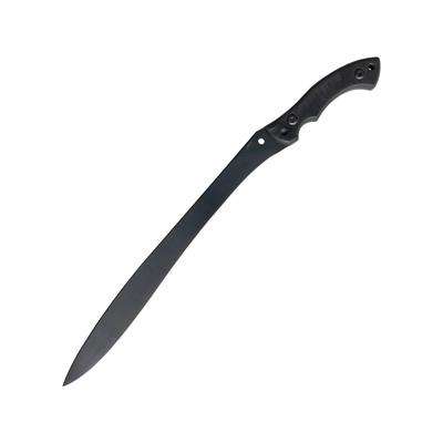 APOC by Dragon King Sirupate Kukri Sword 21.5in Overall 15.25in Black Oxide Coated Spring Steel Blade Black G10 Handle Black Synthetic Belt Sheath