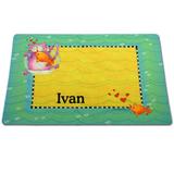 Green Border Fish Bowl Personalized Pet Placemat, 12" L X 20" W, 12 IN, Multi-Color