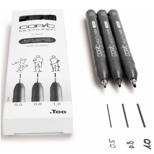 COPIC 3er-Pack Fineliner »Multiliner« 0,5 - 1 mm Image