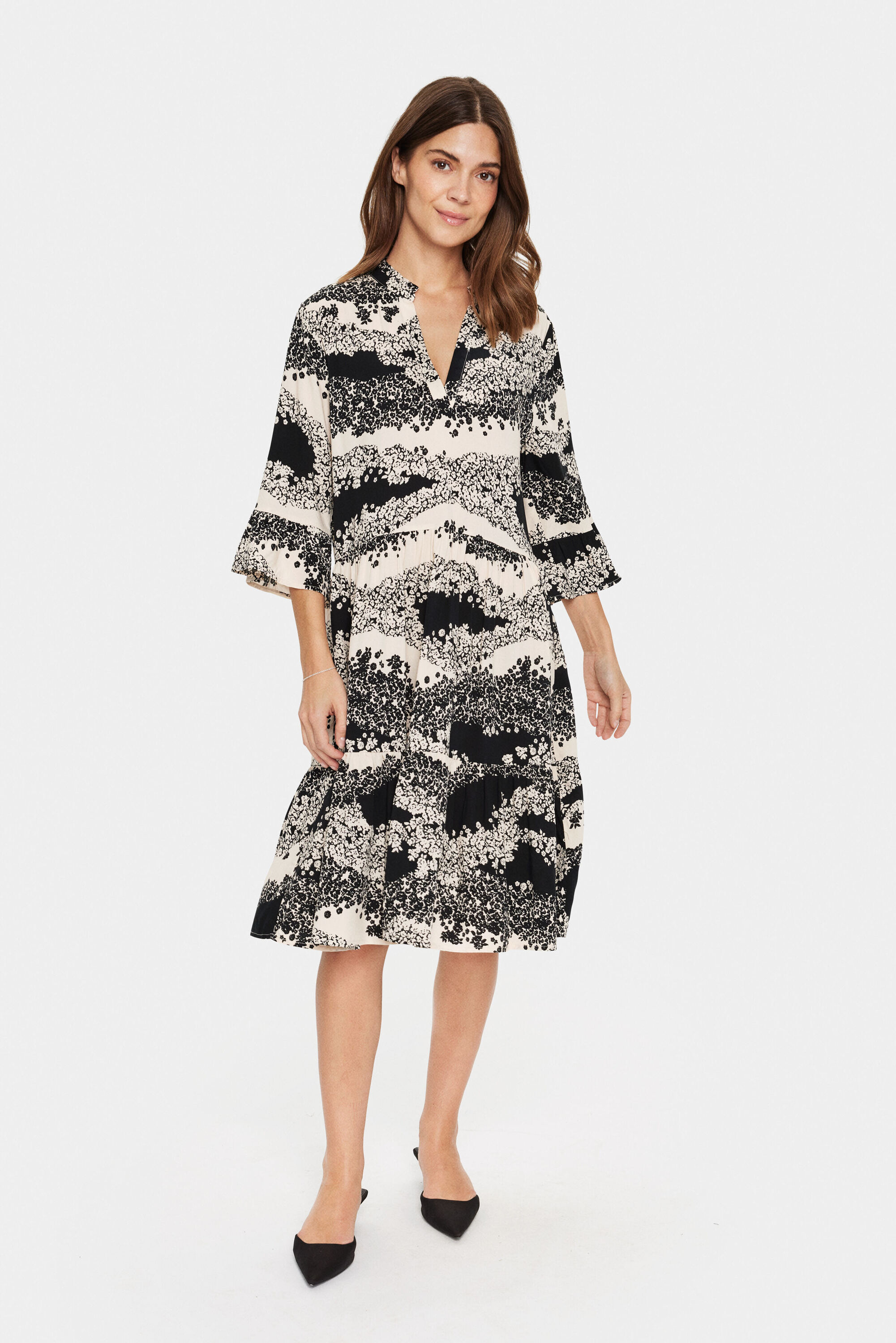 Kleid Casual fit black offwhite