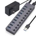 Hub di ricarica usb 3.0 Splitter a 10 porte con interruttore e alimentatore